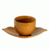 Чашка с блюдцем листок